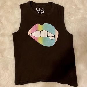 Chaser Grey Tie Dye Lip Tank! Good Condition! Size M!